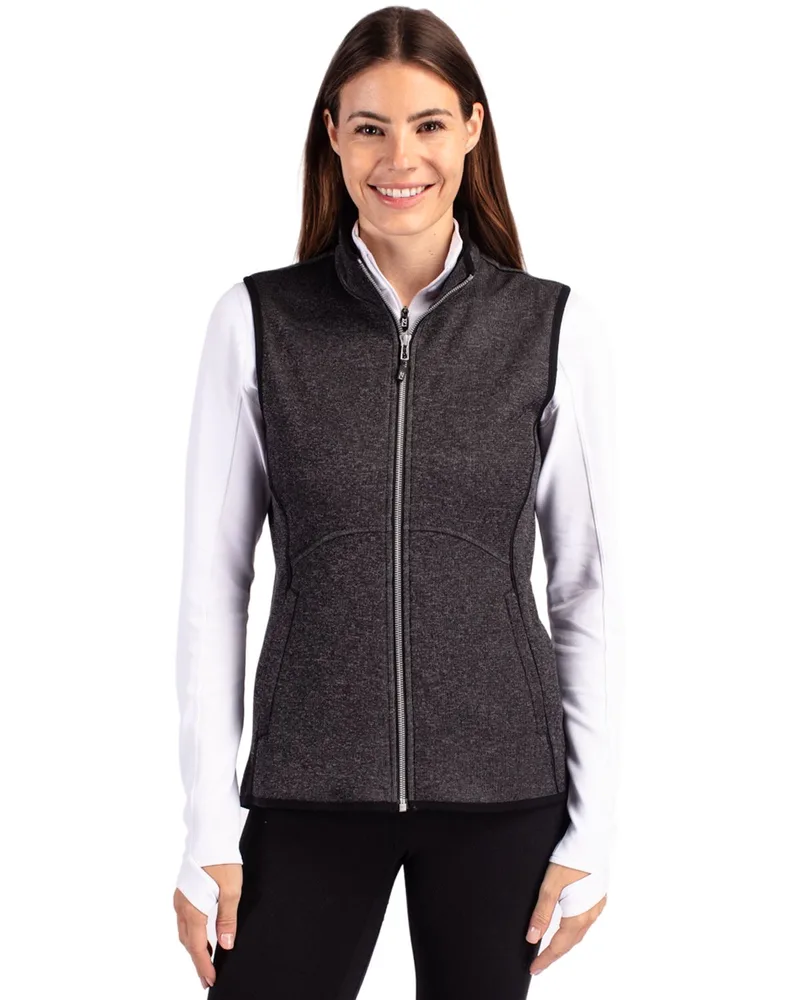 Cutter & Buck Mainsail Sweater Knit Womens Full Zip Vest