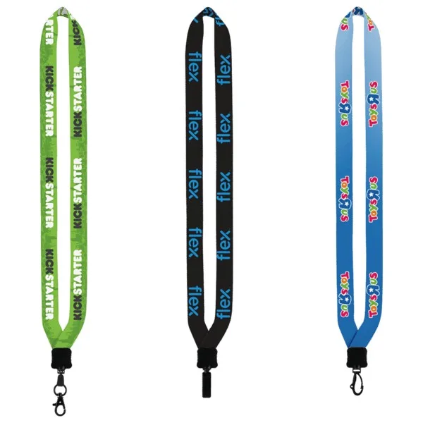 3/4" Dye-Sublimated Lanyard with Plastic Clamshell & Plastic O-Ring
