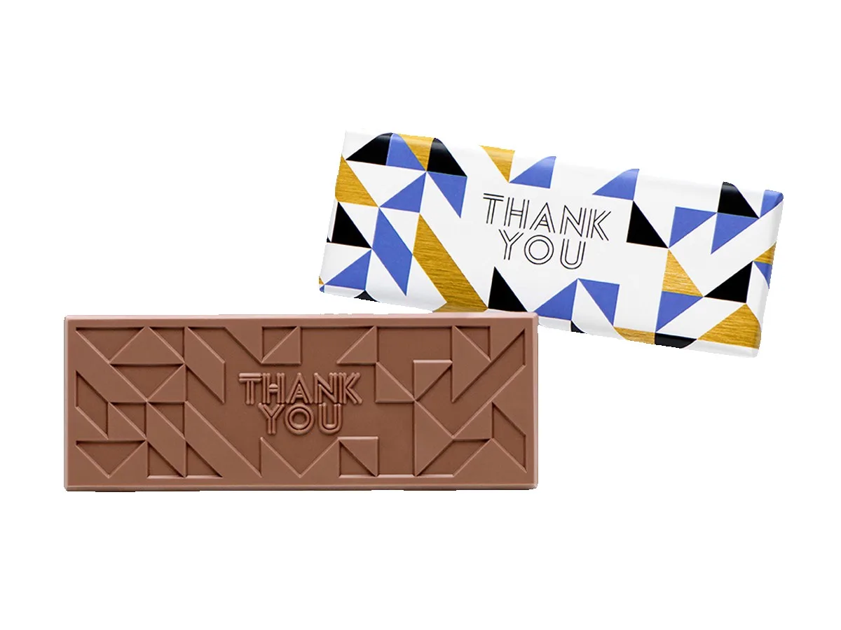 Thank You 2"x5" Themed Milk Chocolate Wrapper Bar