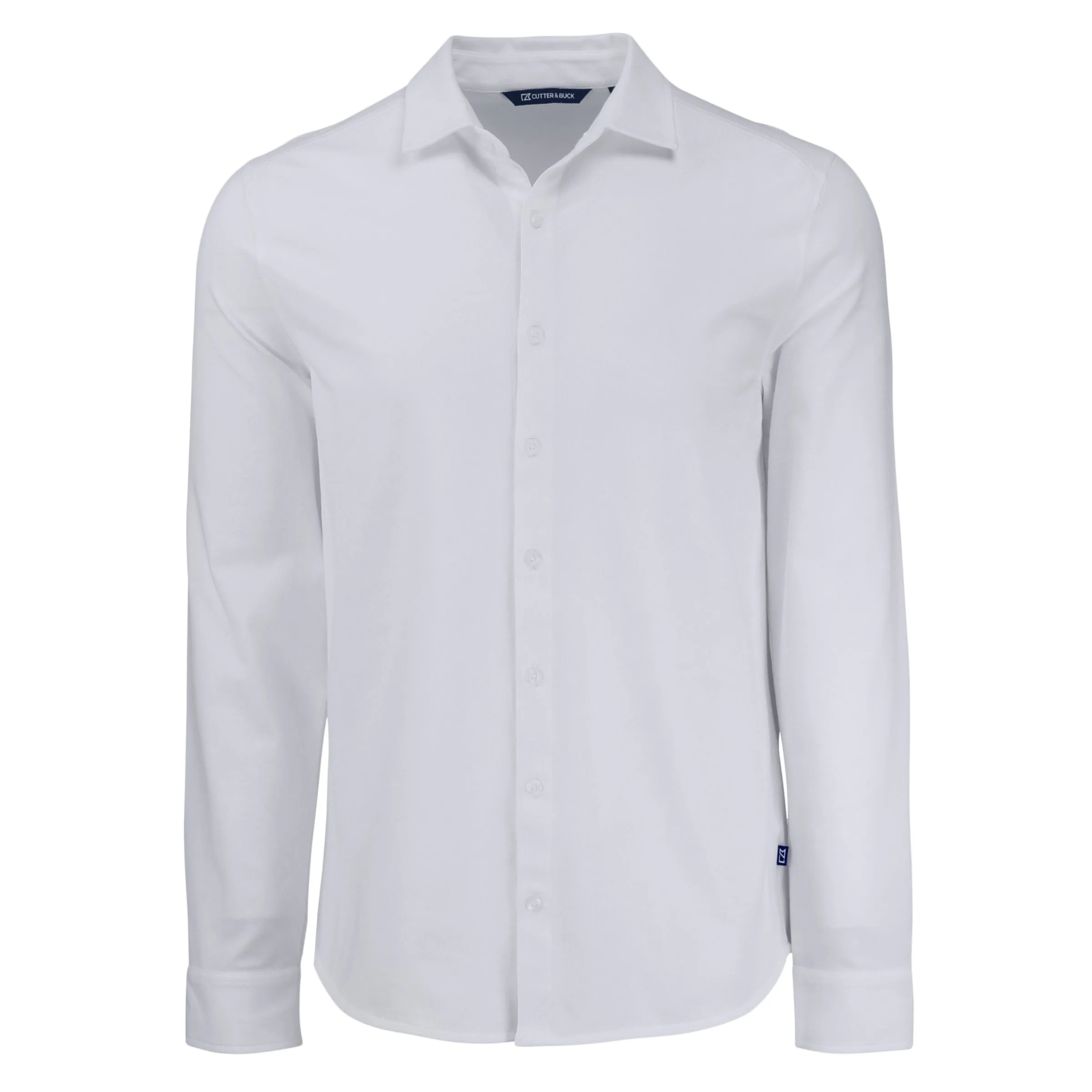 Cutter & Buck Advantage Tri-Blend Eco Soft Pique Long Sleeve Knitted Mens Button Up view 3