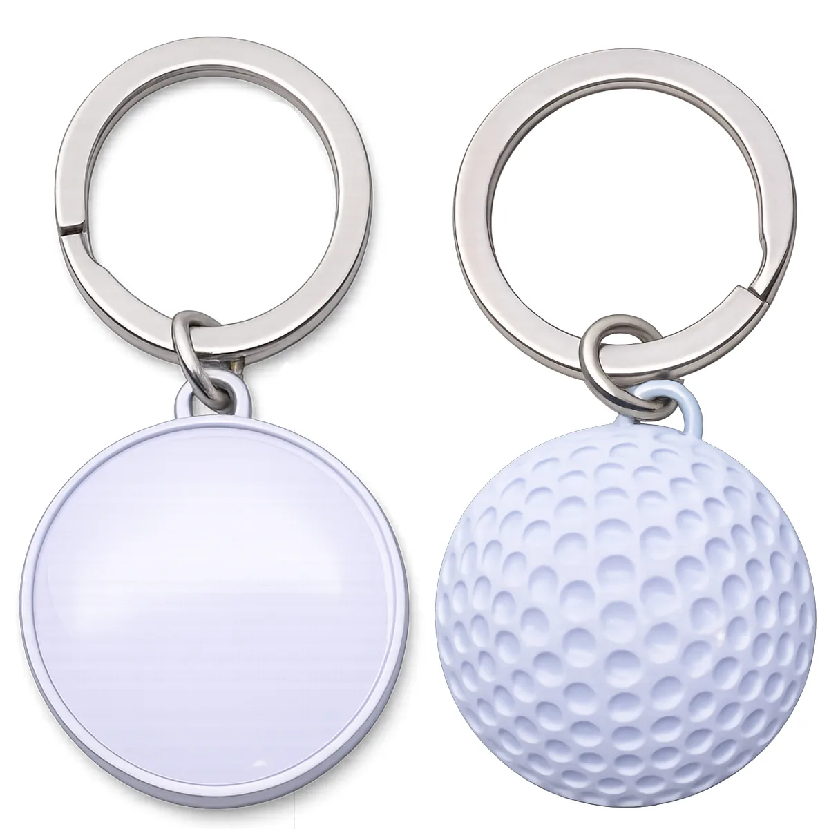 Golf Ball Shaped Metal Keychain view 2