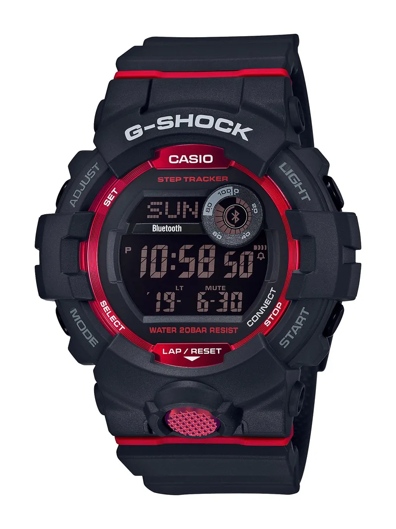 G-Shock Mens Steptracker Bluetooth Digital Watch Black/Red