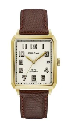 Citizen® Joseph Bulova Breton Men's Leather Strap Watch w/Beige Dial
