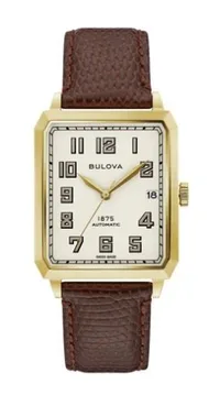 Citizen® Joseph Bulova Breton Men's Leather Strap Watch w/Beige Dial