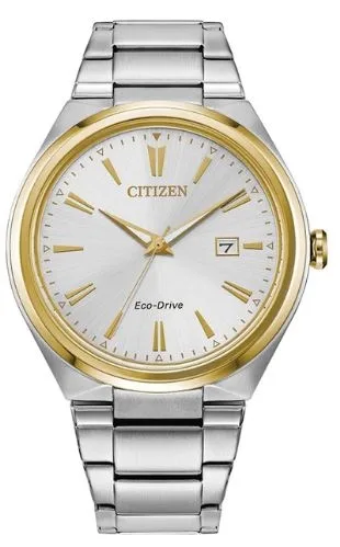 Citizen® Men's Corporate Exclusive Eco-Drive® Two Tone Watch w/Silver-Tone Dial