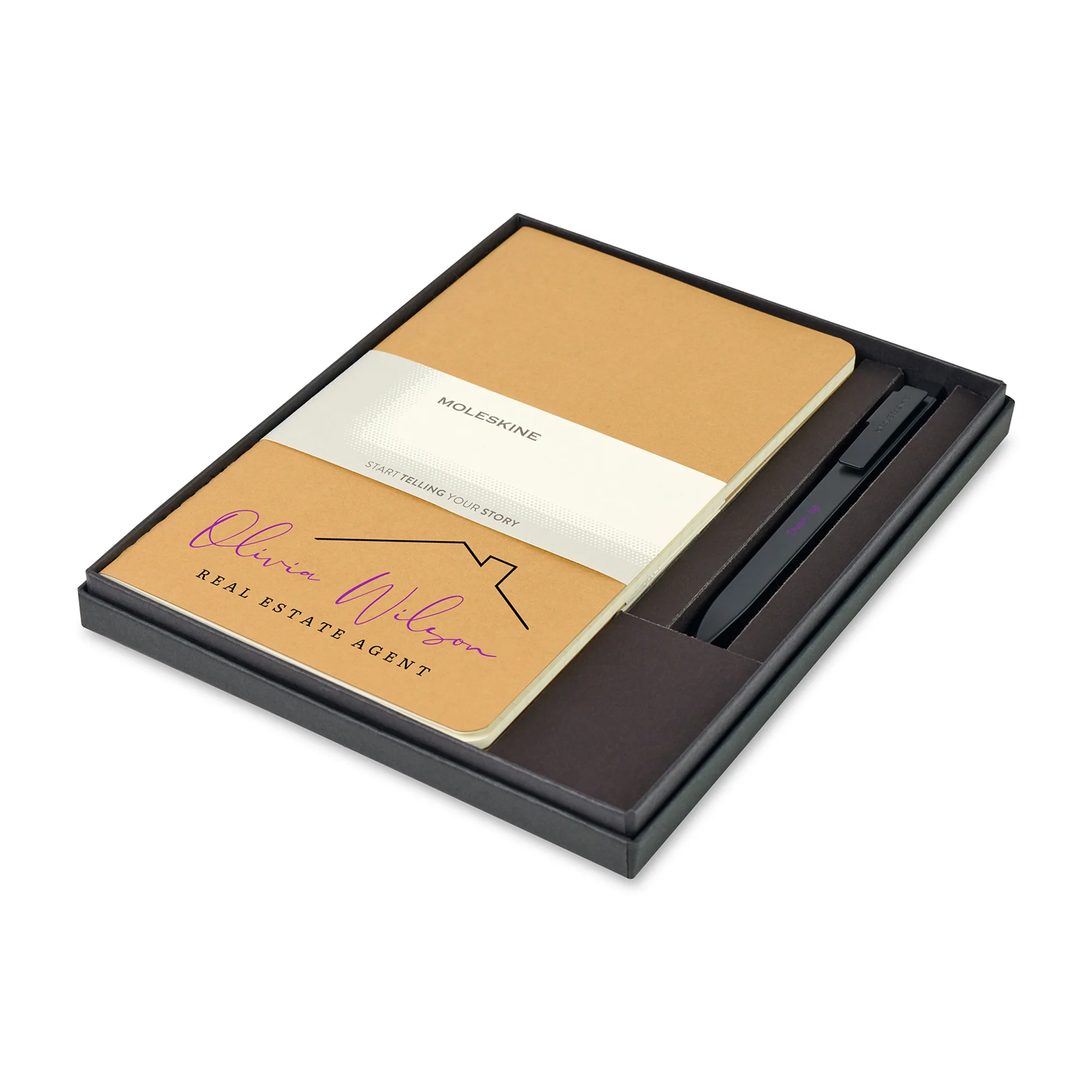 Moleskine® Large Cahier and GO Pen Gift Set - Kraft