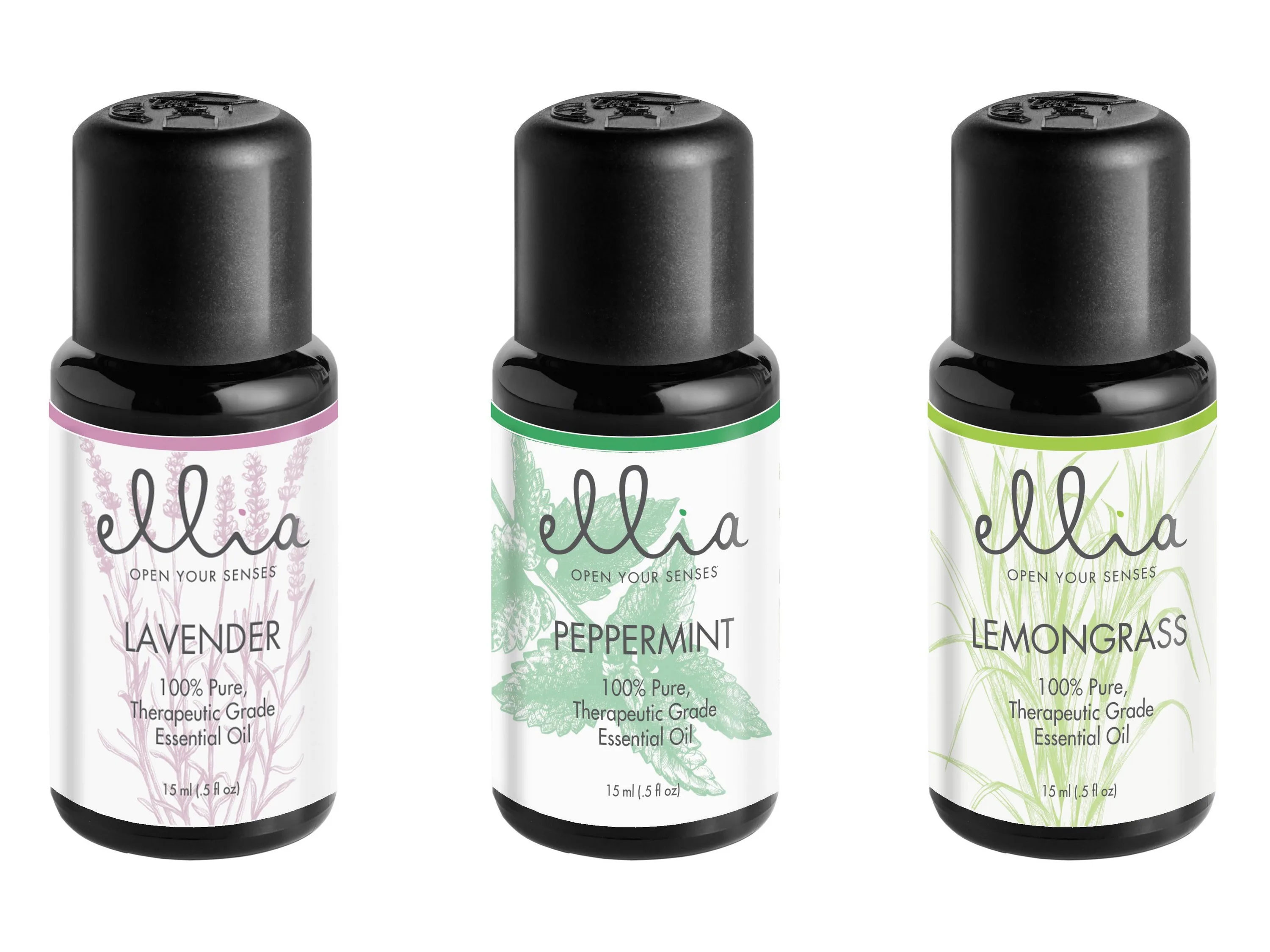 Ellia Essential Oils Essential Oil 3-Pack: Lavender Peppermint & Lemongrass