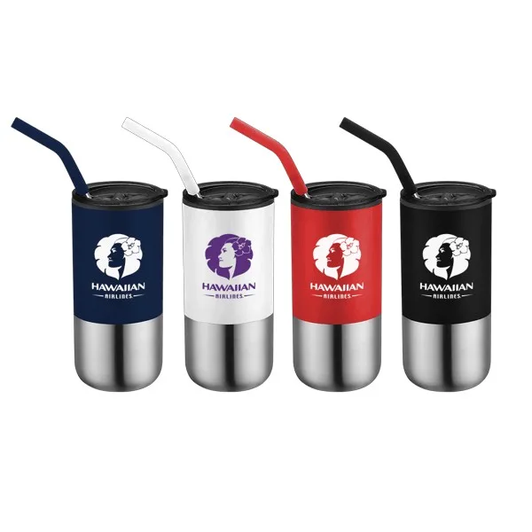Destin 16oz Double Wall Tumbler w Straw