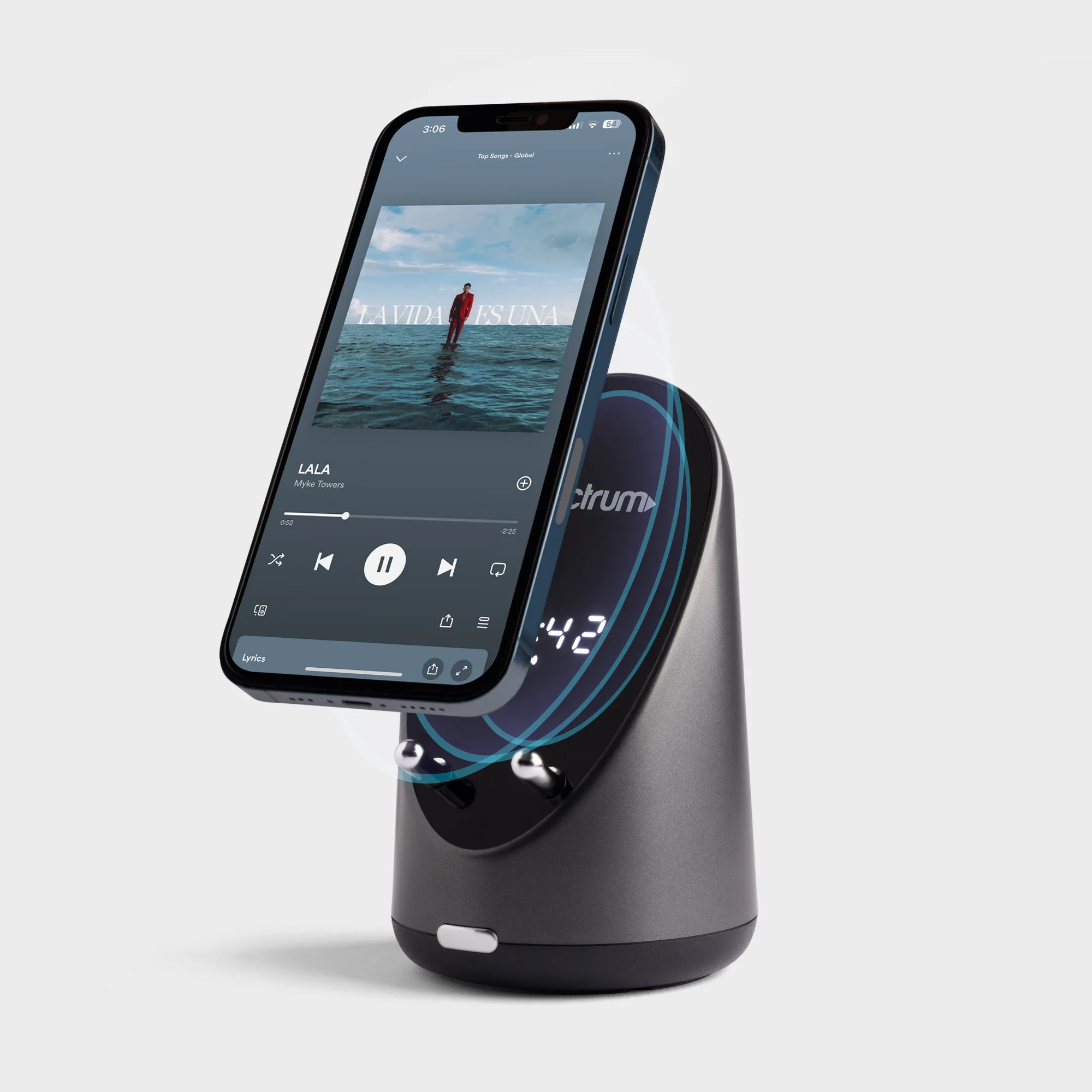 Impulse, Amplifying Bluetooth Speaker with Wireless Charger and Digital Alarm Clock view 3