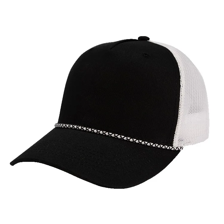 5-Panel Low-Profile Traditional Fit Mesh Back Cap with Rope Cap view 3