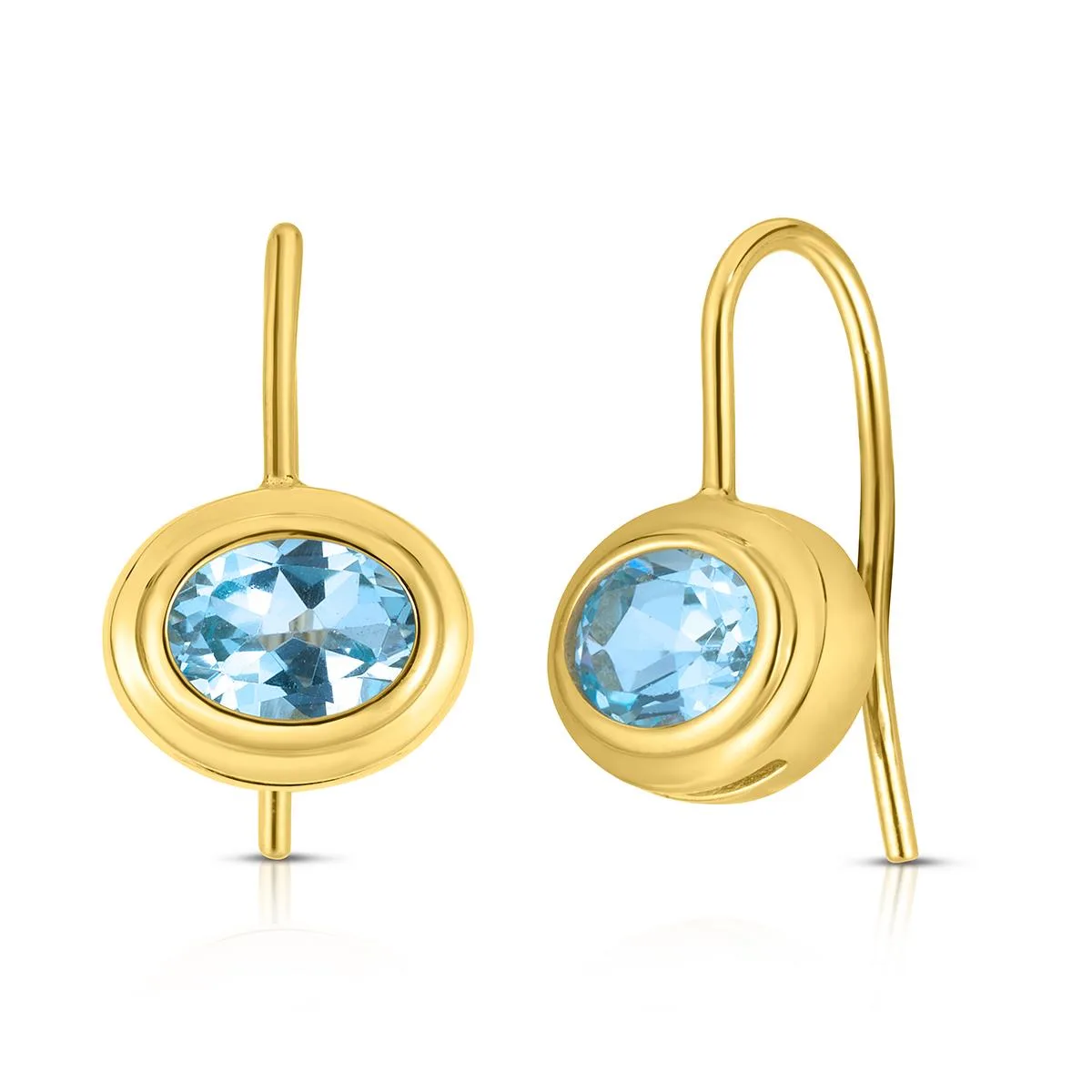 Jilco Inc Oval Blue Topaz Earrings