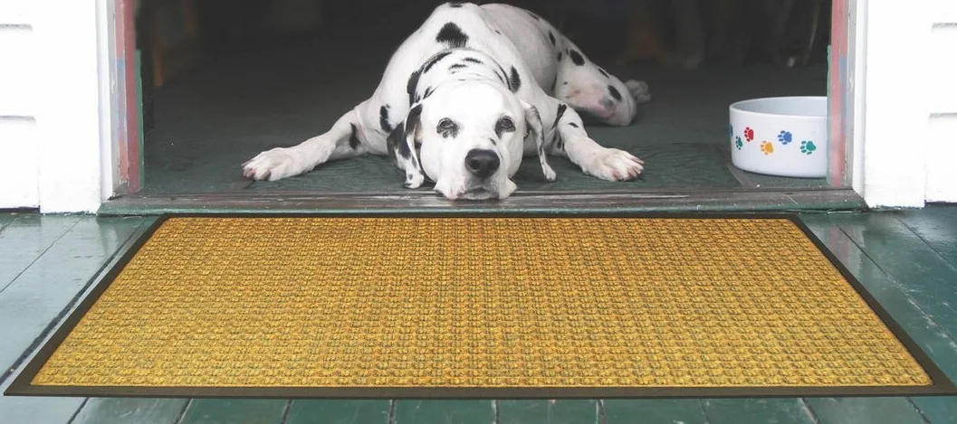 WaterHog® Squares Classic Indoor/Outdoor Non Logo Floor Mat (3'x10') — Bluestone Blue