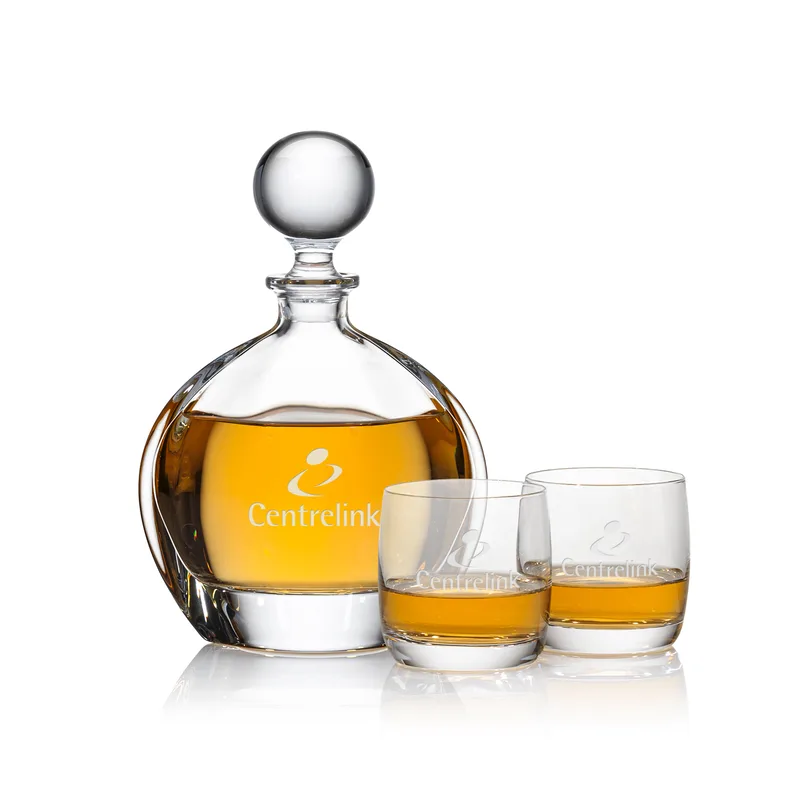 Decanter Set, Deep Etch, Decanter & 2 OTR