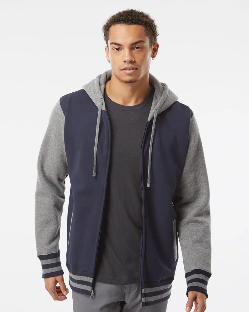 Independent Trading Co.® Unisex Heavyweight Varsity Full-Zip Hooded Sweatshirt view 2