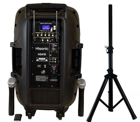 Hisonic® Wireless Rechargeable PA System w/2 VHF Wireless Mics