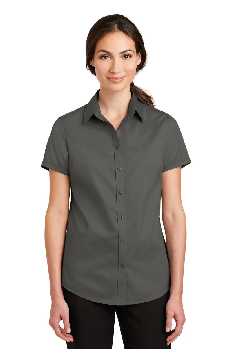 Port Authority® Women's Short Sleeve SuperPro™ Twill Shirt.