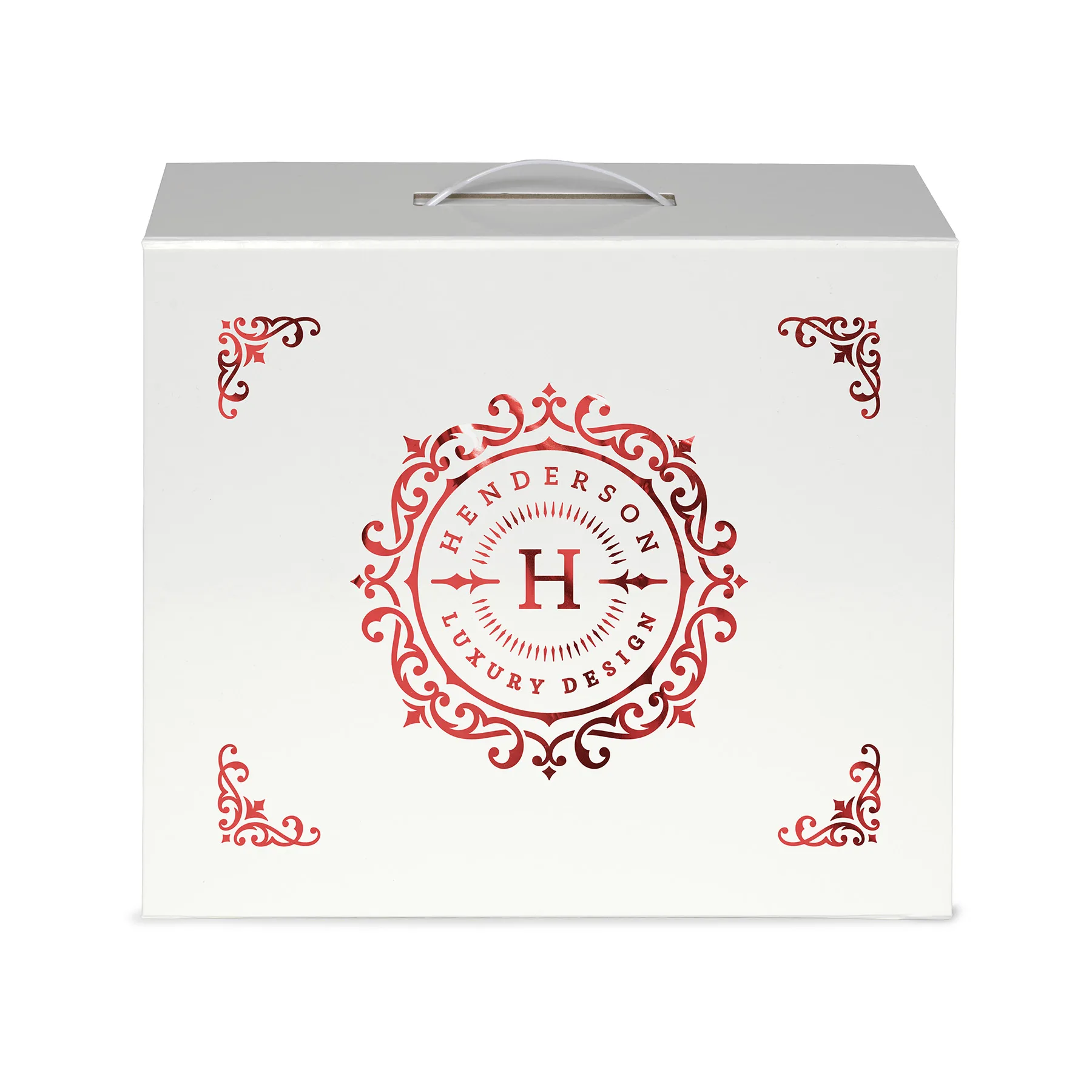 Shelly - Magnetic Gift Box with Handle - Foil Print (12 1/4" x 10 1/4" x 4 1/2")