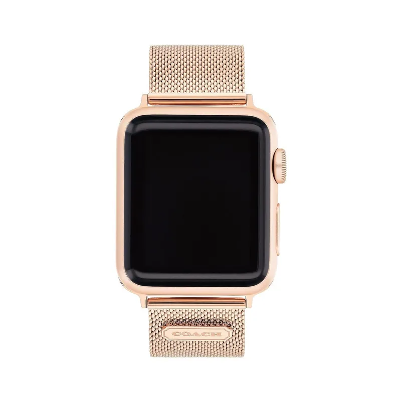 Coach Rose Gold Plated Mesh Bracelet Strap