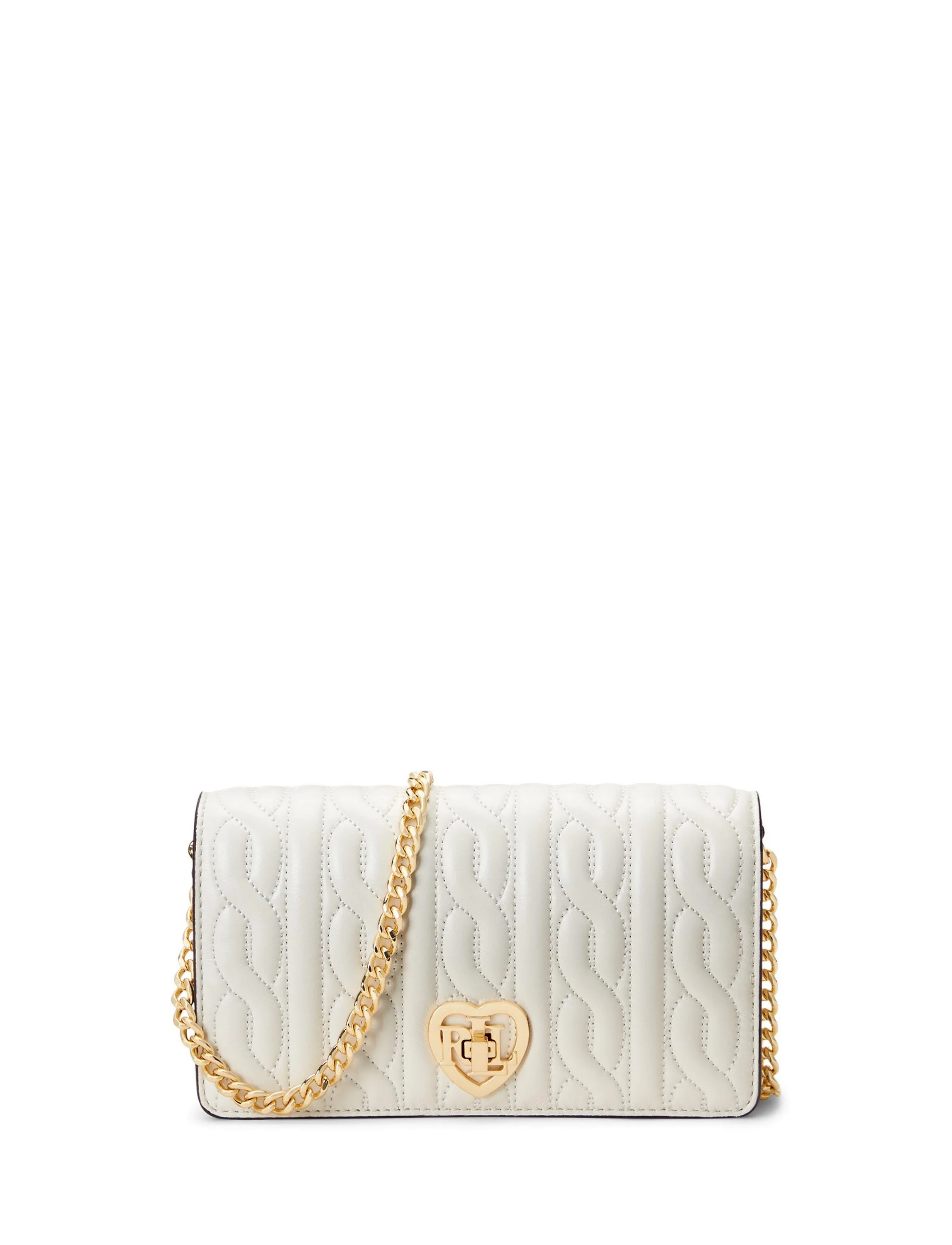 Ralph Lauren Quilted Crossbody Turn-Lock Tech Case - Vanilla White