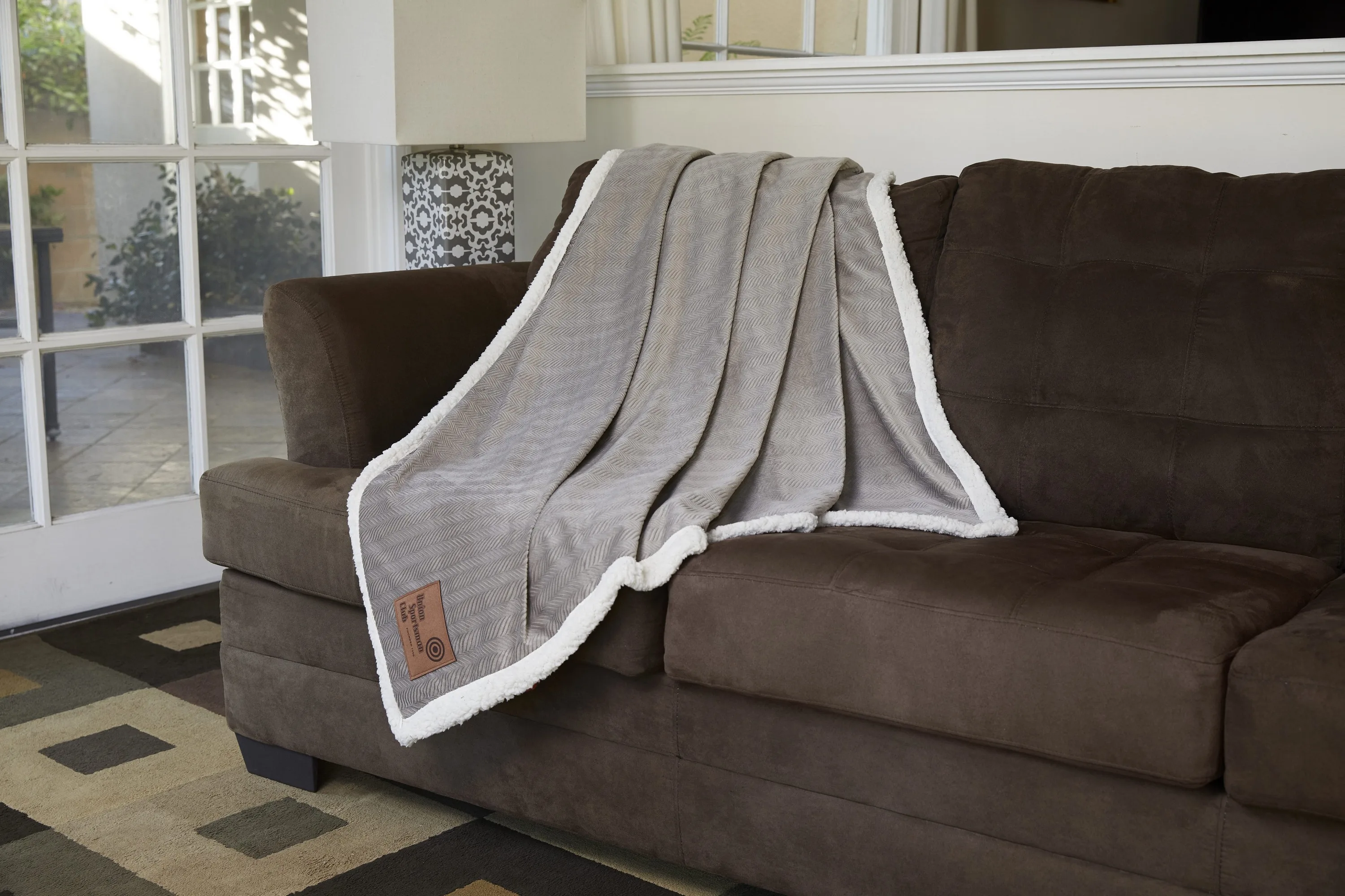 Herringbone Lambswool Throw (Embroidery)