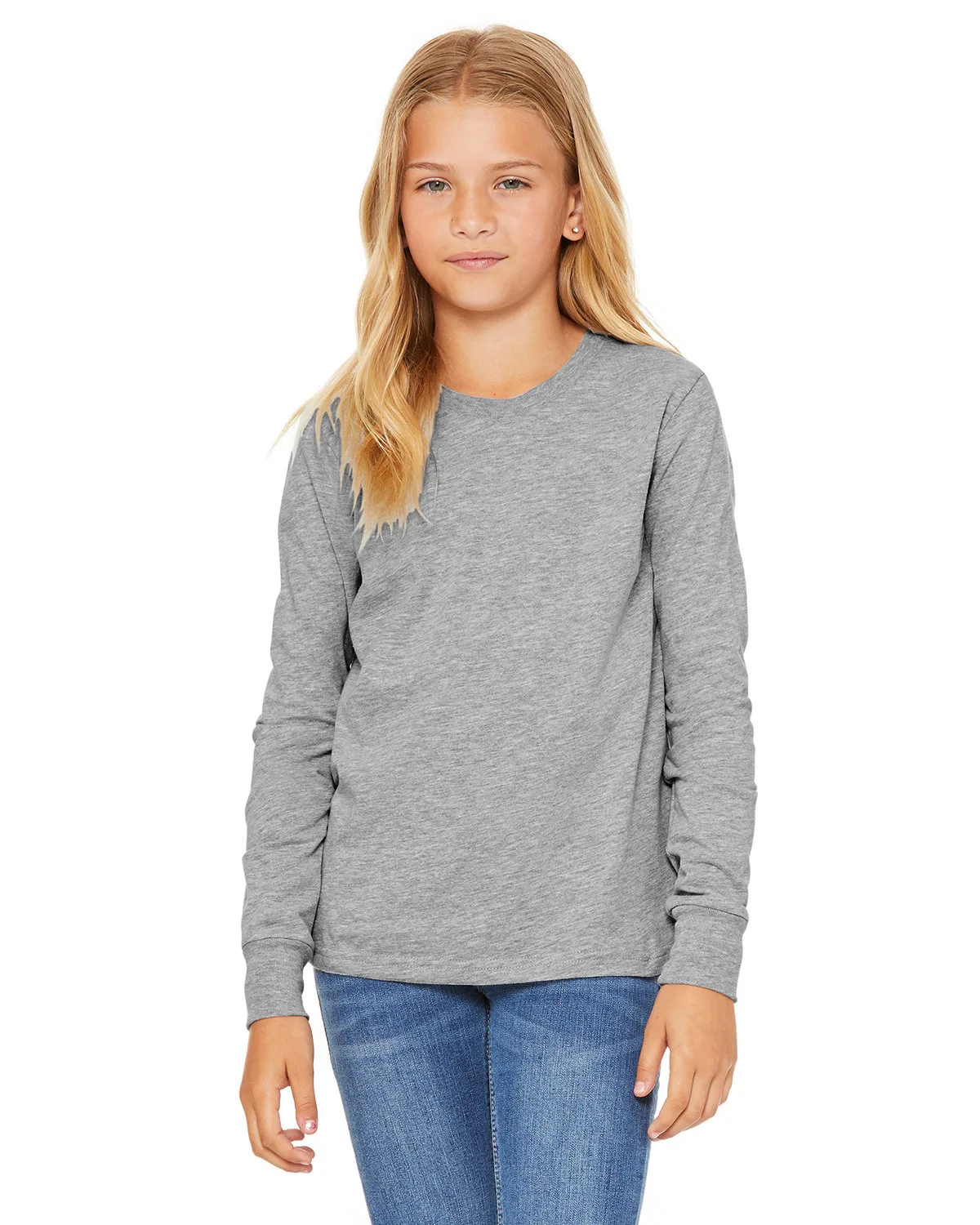 BELLA+CANVAS Youth Heather CVC Long-Sleeve T-Shirt