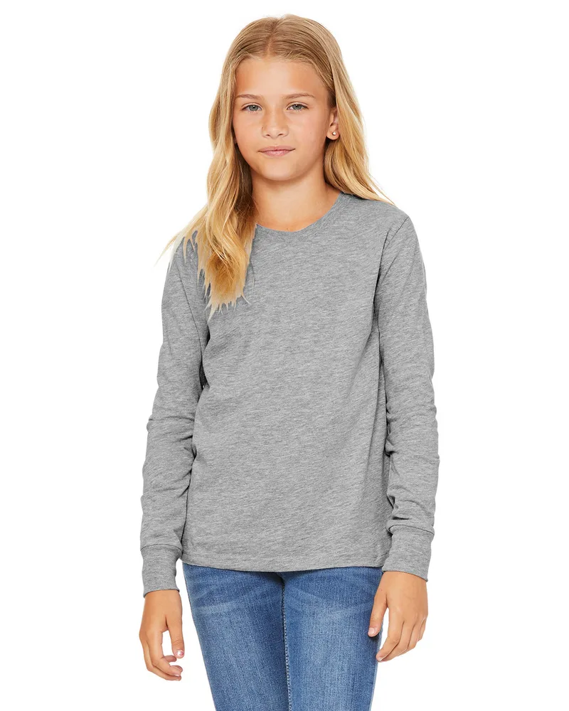 BELLA+CANVAS Youth Heather CVC Long-Sleeve T-Shirt