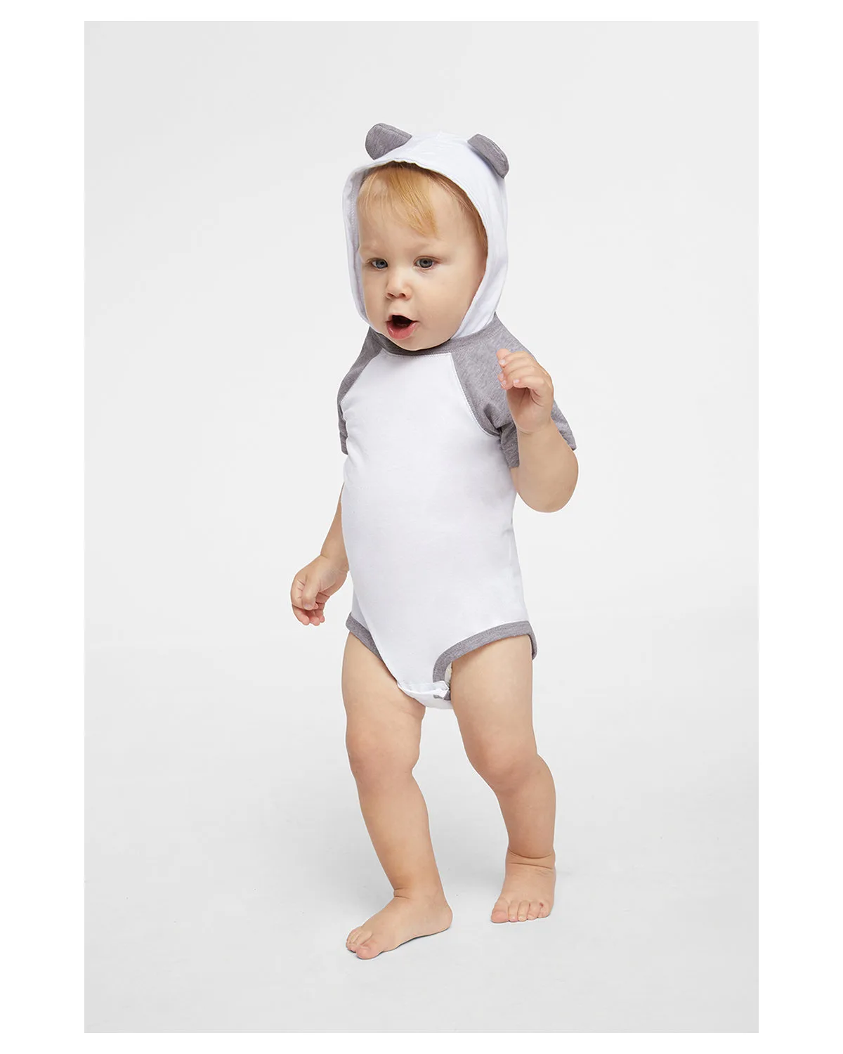 Rabbit Skins Infant Character Hooded Bodysuit with Ears