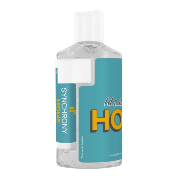 2 oz Duo Bottle with Clear Gel Sanitizer and SPF 15 Lip Balm in White Tube view 3