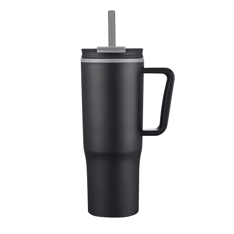 30 Oz. Double Wall Mug w/Handle and Straw view 2