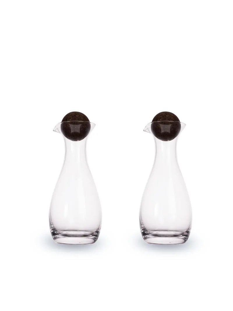 Sagaform By Widgeteer Nature Oil/Vinegar Bottles w/Cork Stoppers, Set Of 2