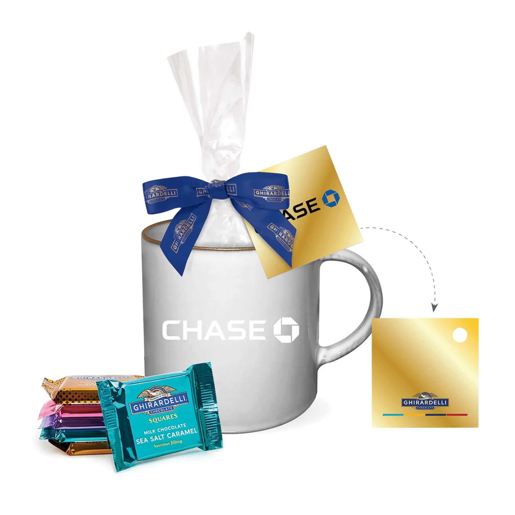 Ghirardelli Mug Drop with 18oz Ghost Glaze Mug