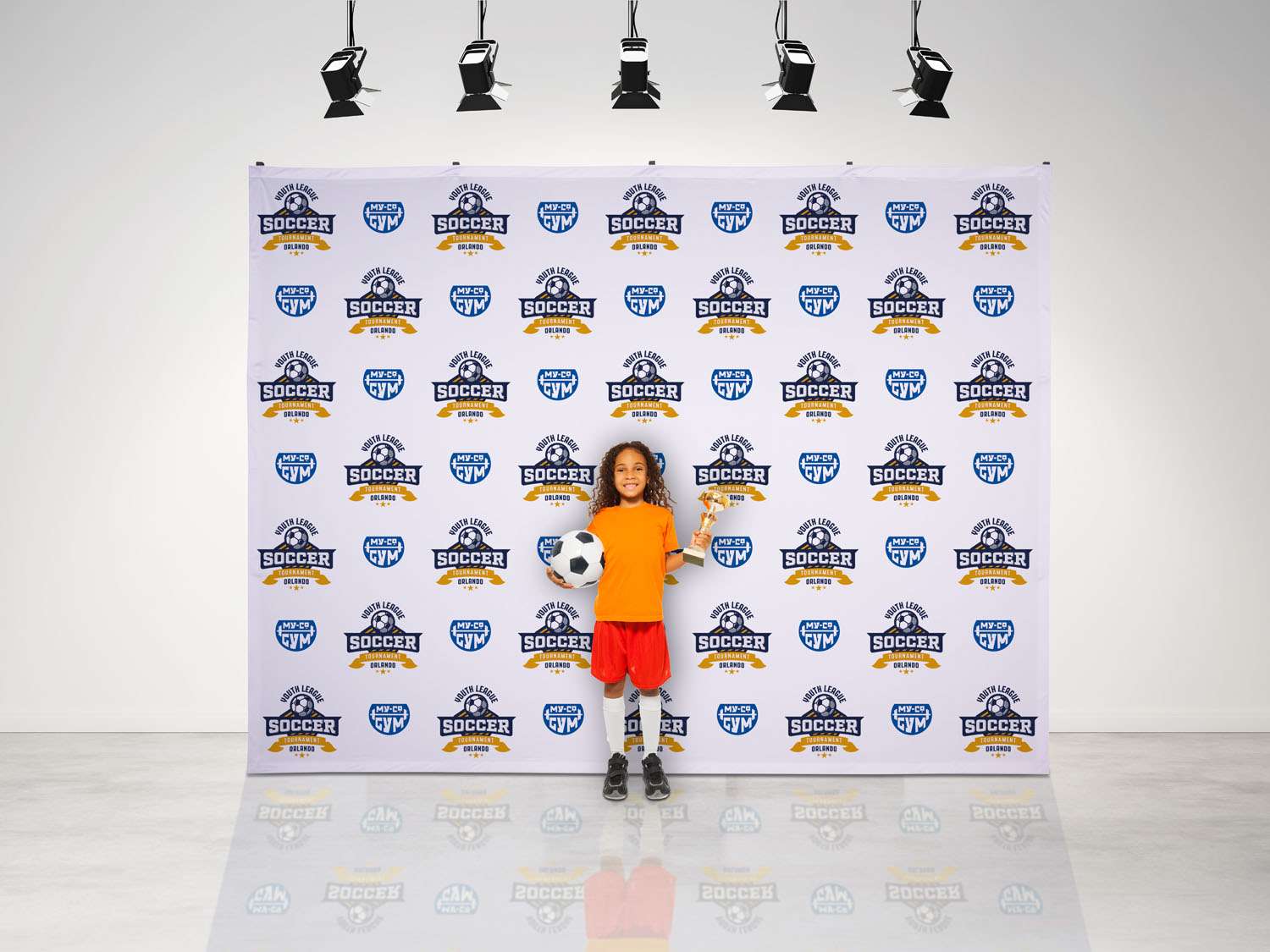 10' Straight Splash Floor Display Wrap Kit (Poly Knit) view 6