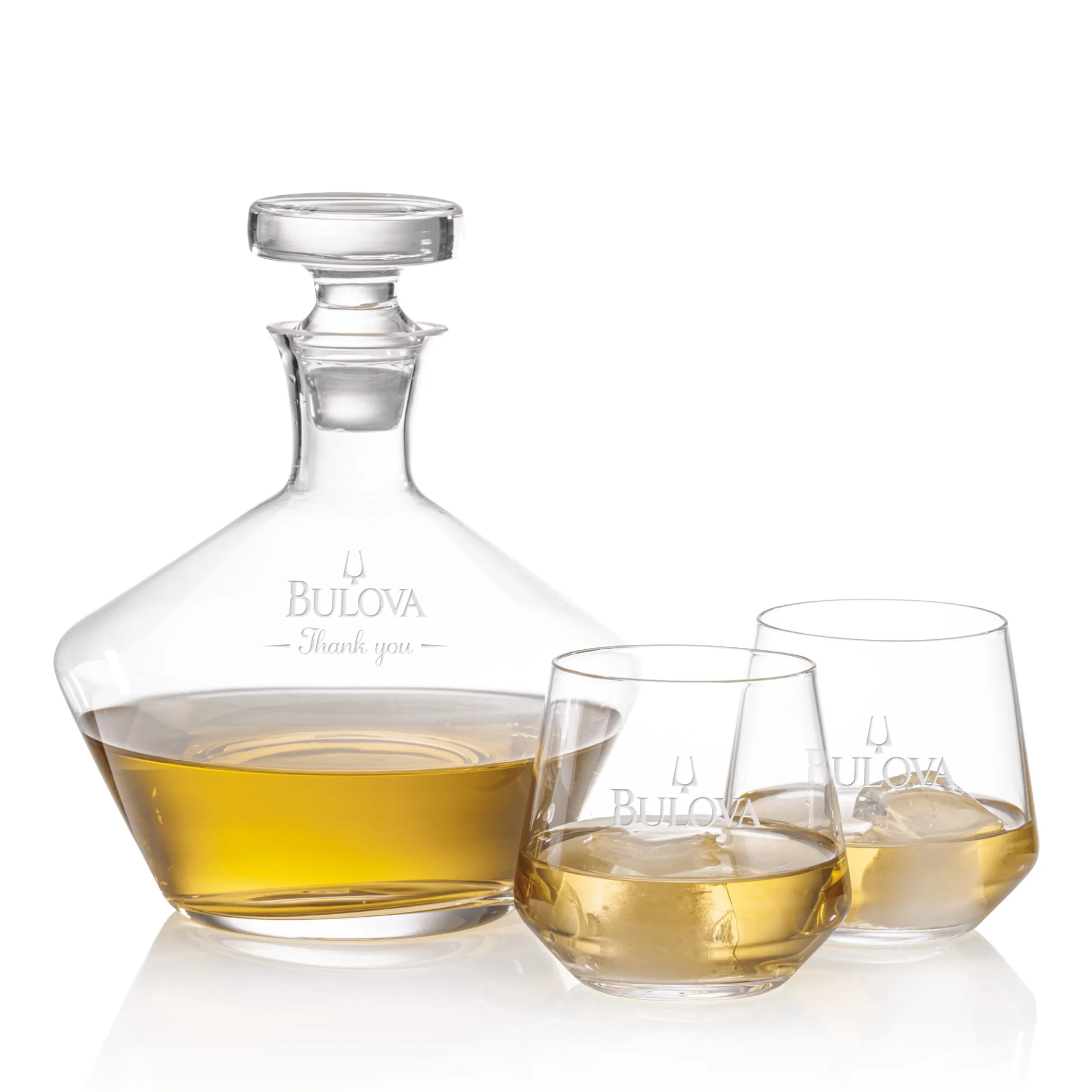 Decanter Set, Deep Etch, Clear, Decanter & 2 OTR