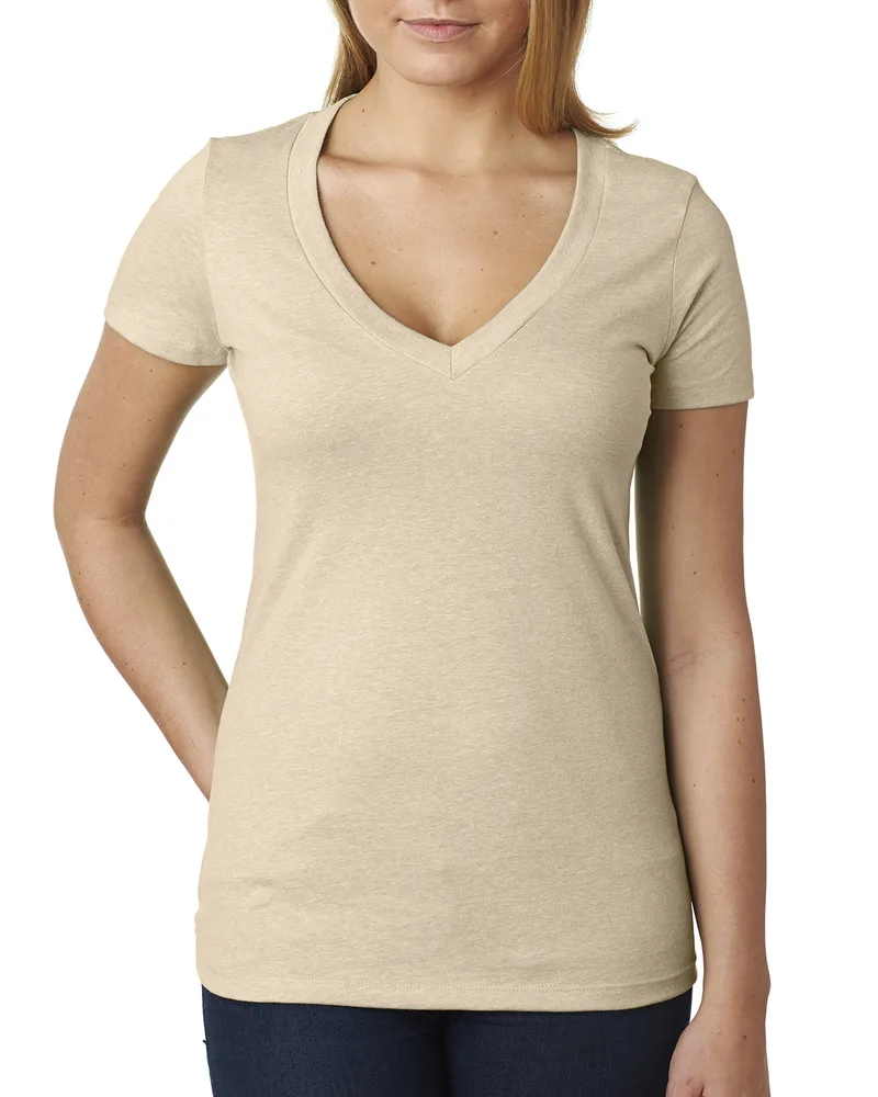 NEXT LEVEL APPAREL Ladies' CVC Deep V-Neck T-Shirt view 3