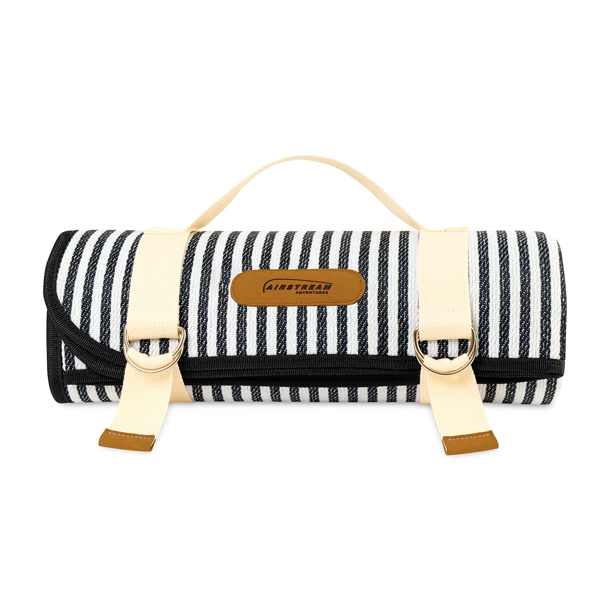 Life's a Picnic Roll-Up Blanket - Black & White Stripes