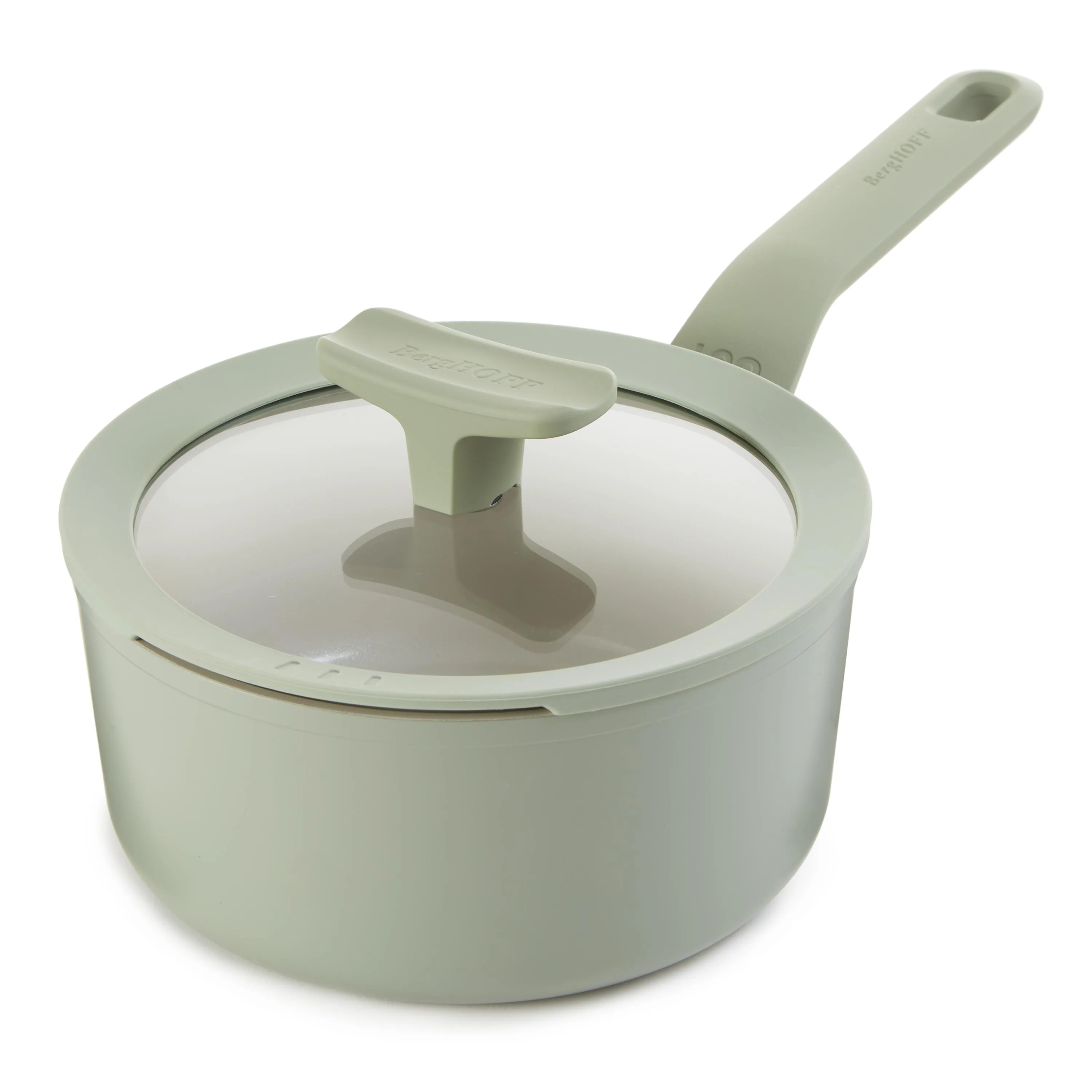 BergHoff Leo Balance 7" Alum Ns Covered Saucepan, Sage, 2.11Qt