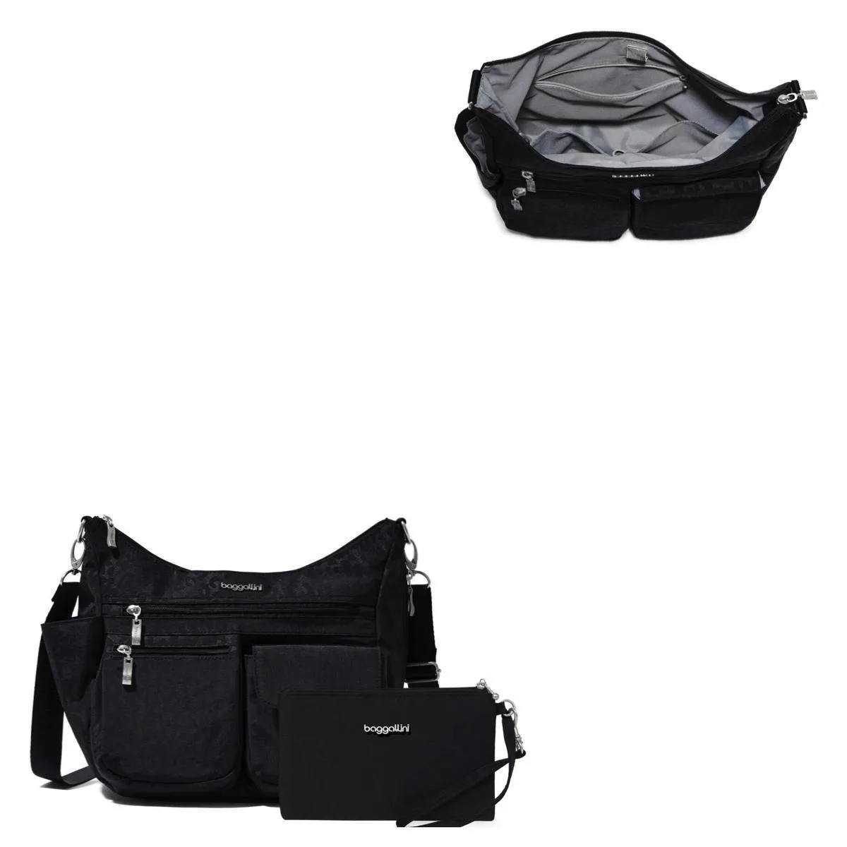Baggallini Black Cheetah Modern Everywhere Bag