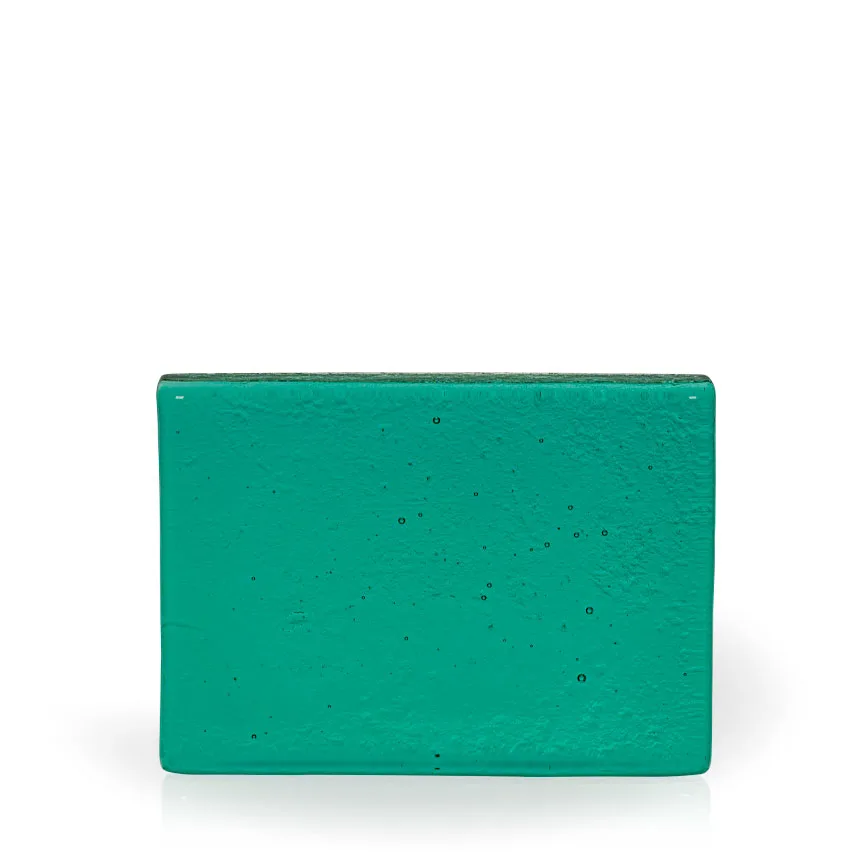 Maldives Teal Horizontal Wedge Recycled Glass Award, 5" view 2