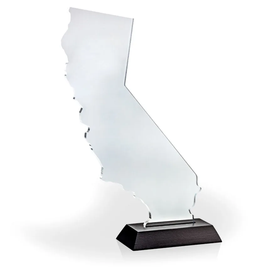 California Award with Black Wood Base - Engraved view 2
