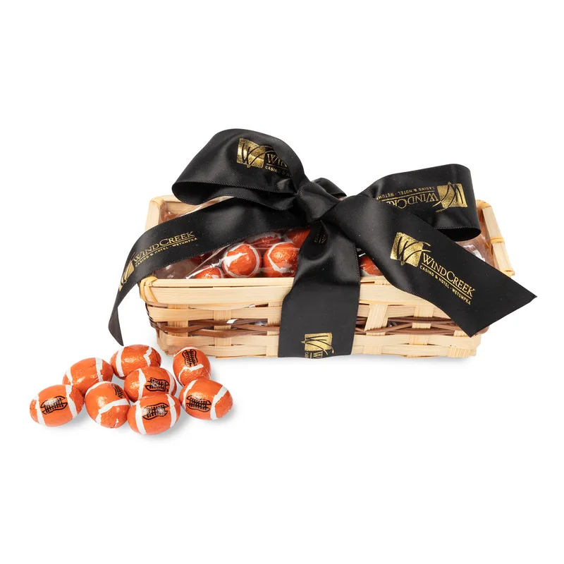 Gift Basket with Chocolate Footballs