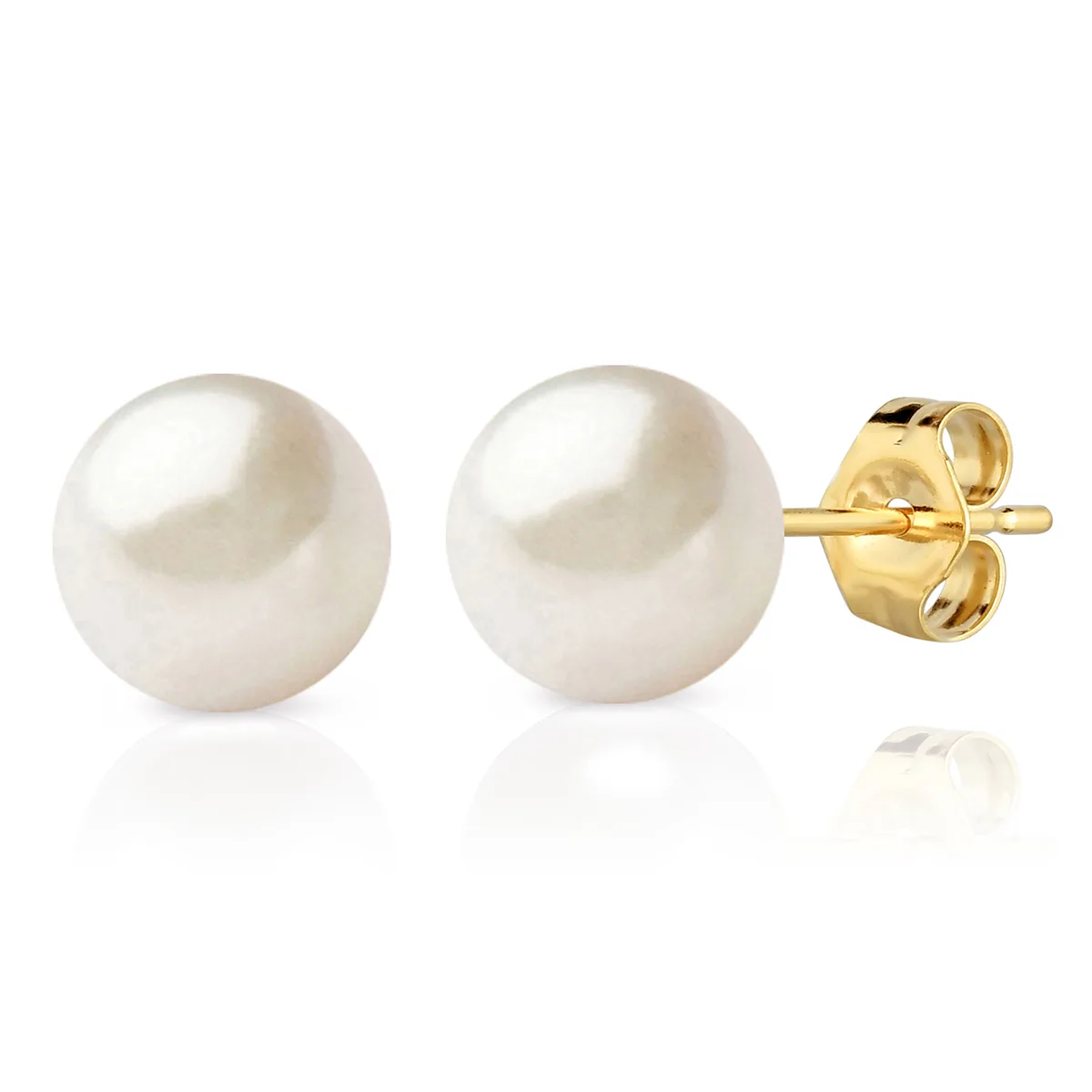 Jilco Inc Pearl Earrings - Yellow Gold 6mm
