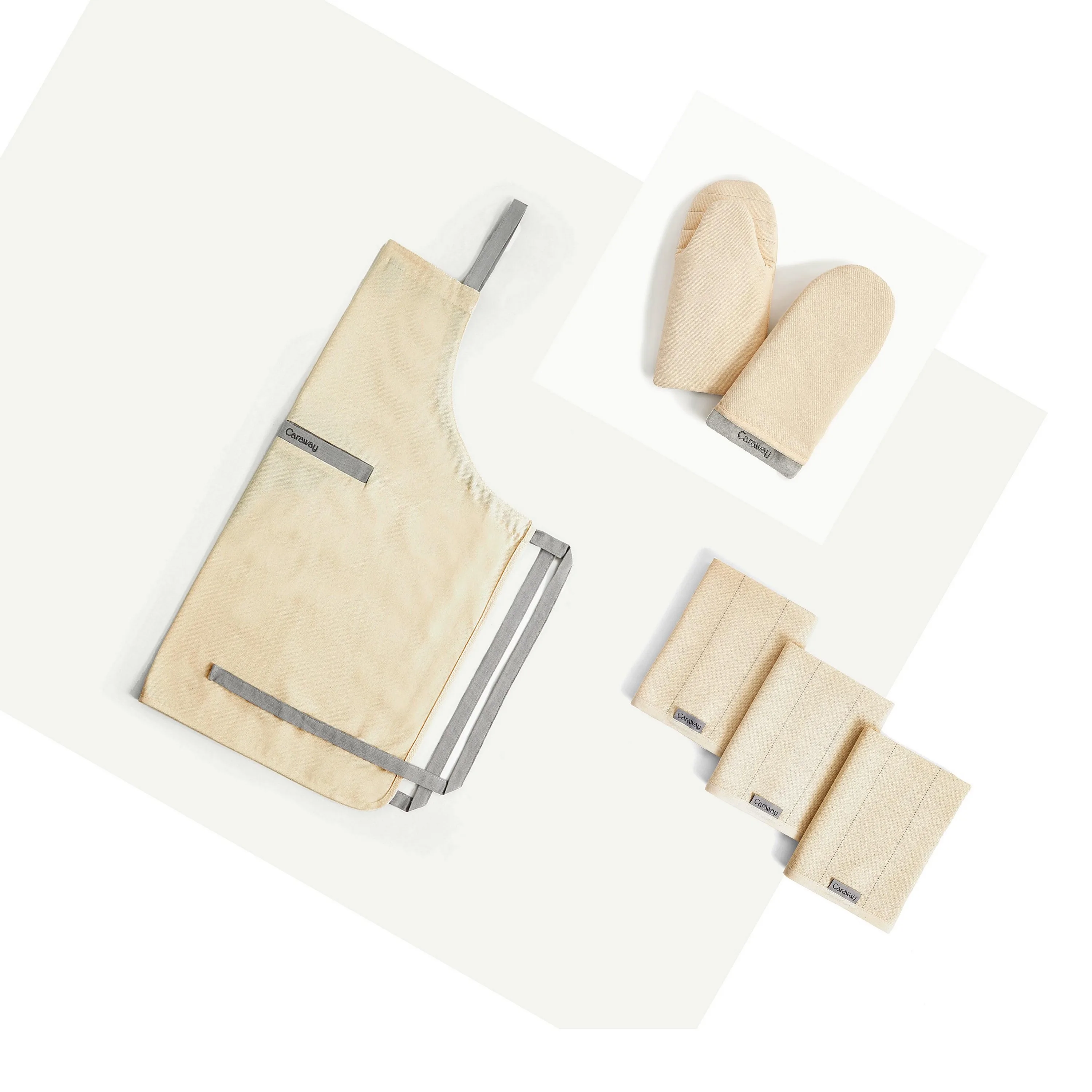 Caraway 3Pc Kitchen Linen Set Cream
