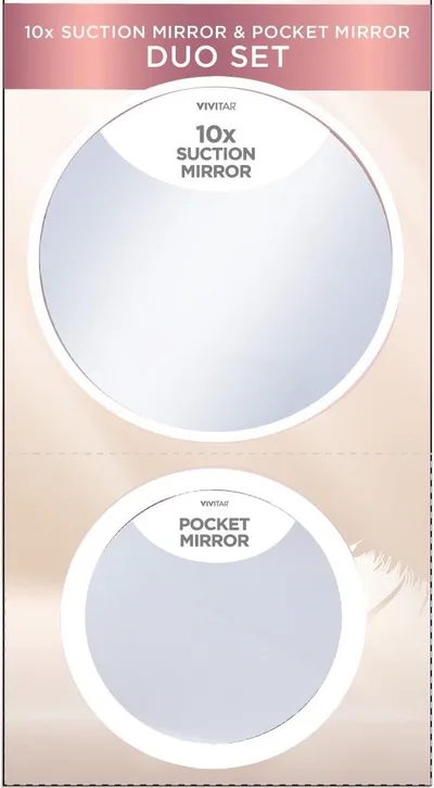Health Beauty & Fitness Vivitar 2-Piece Suction Mirror - White