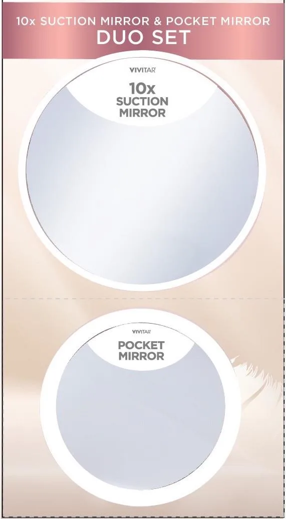 Health Beauty & Fitness Vivitar 2-Piece Suction Mirror - White
