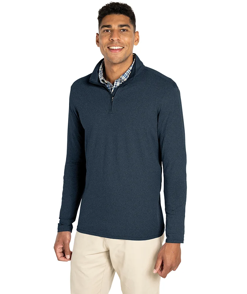 Men's Heathered Eco-Logic Stretch Quarter Zip Pullover
