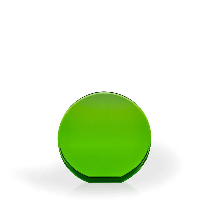 Brielle Green Crystal Beveled Circle with Flat Bottom, Small view 2