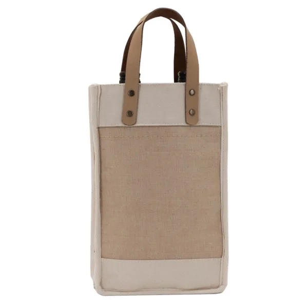 Sonoma Cotton Jute Wine Cooler Bag view 3