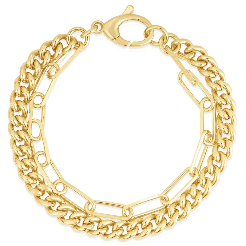 Jilco Inc Curb And Paperclip Bracelet