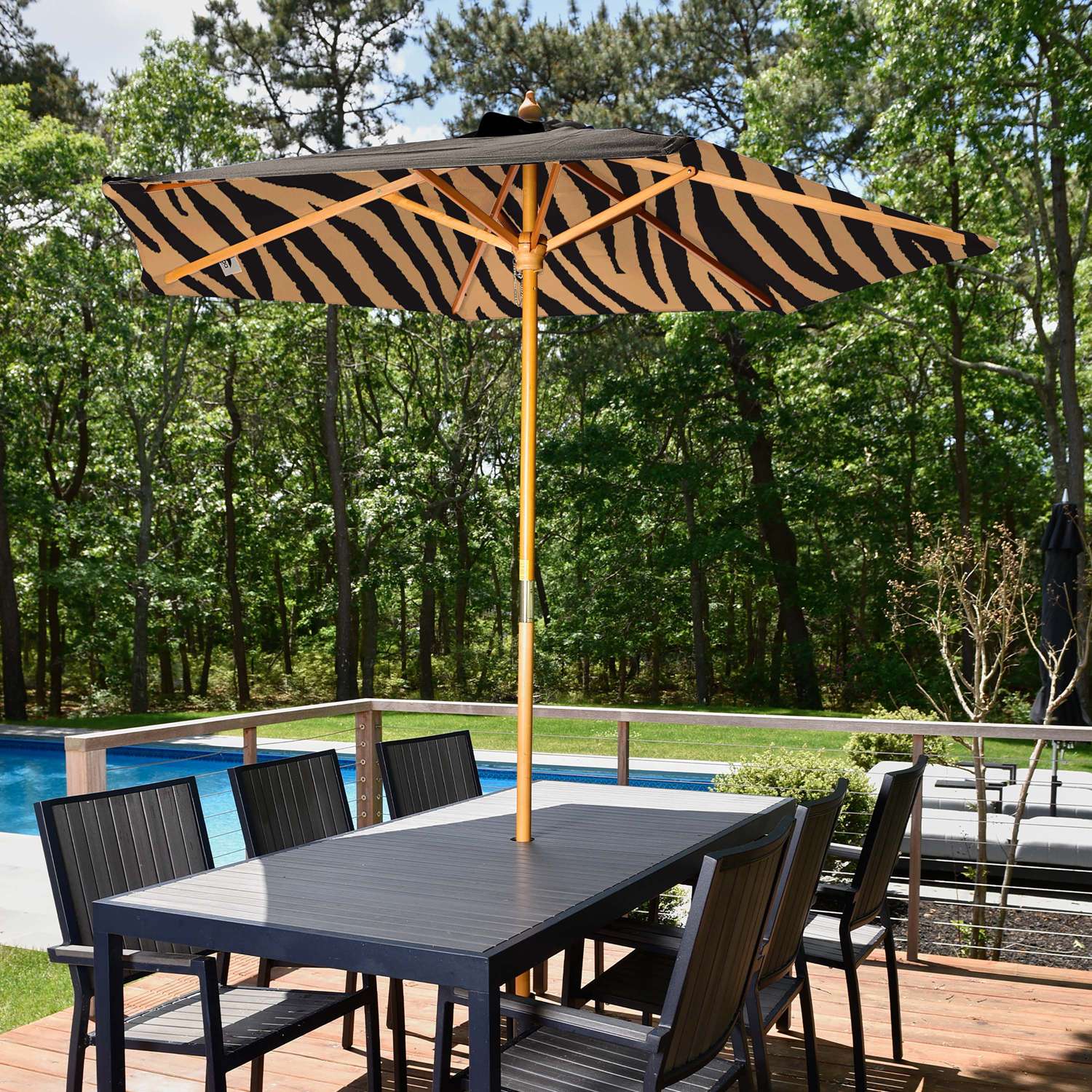 7' Wood Market Umbrella Kit Double-Sided (Dye Sublimation) view 2