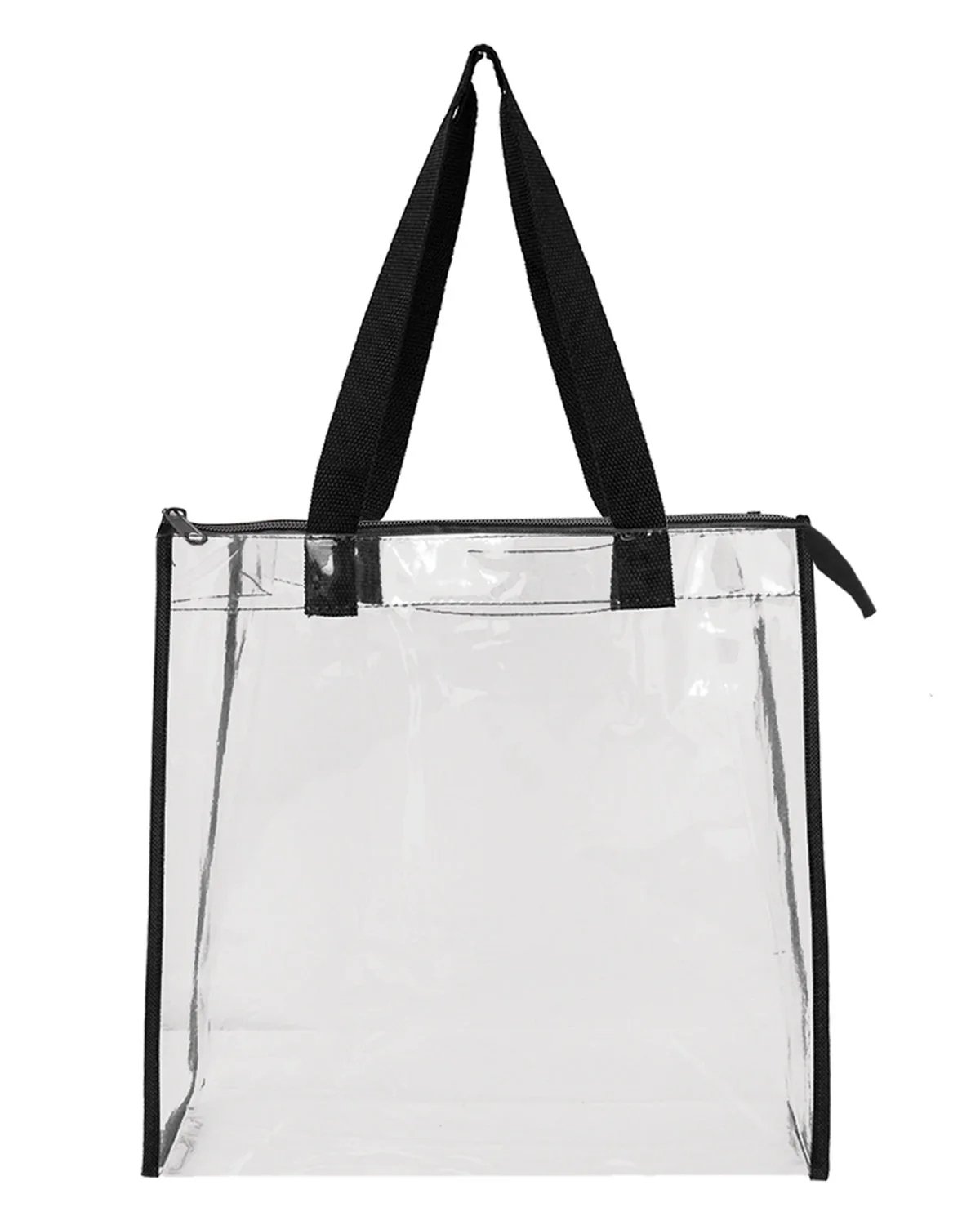 OAD Clear Tote with Gusseted And Zippered Top